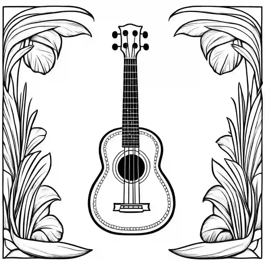 Ukulele coloring pages